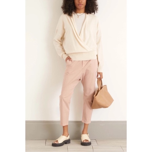 Nili Lotan Casablanca High Waist Crop Drawstring Pants in Dusty Pink - Picture 4 of 11
